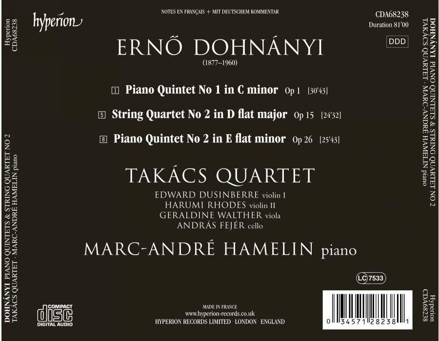 Takacs Quartet 도흐나니: 피아노 오중주와 현악 사중주 - 타카치 사중주단 (Dohnanyi: Piano Quintets and String Quartet)