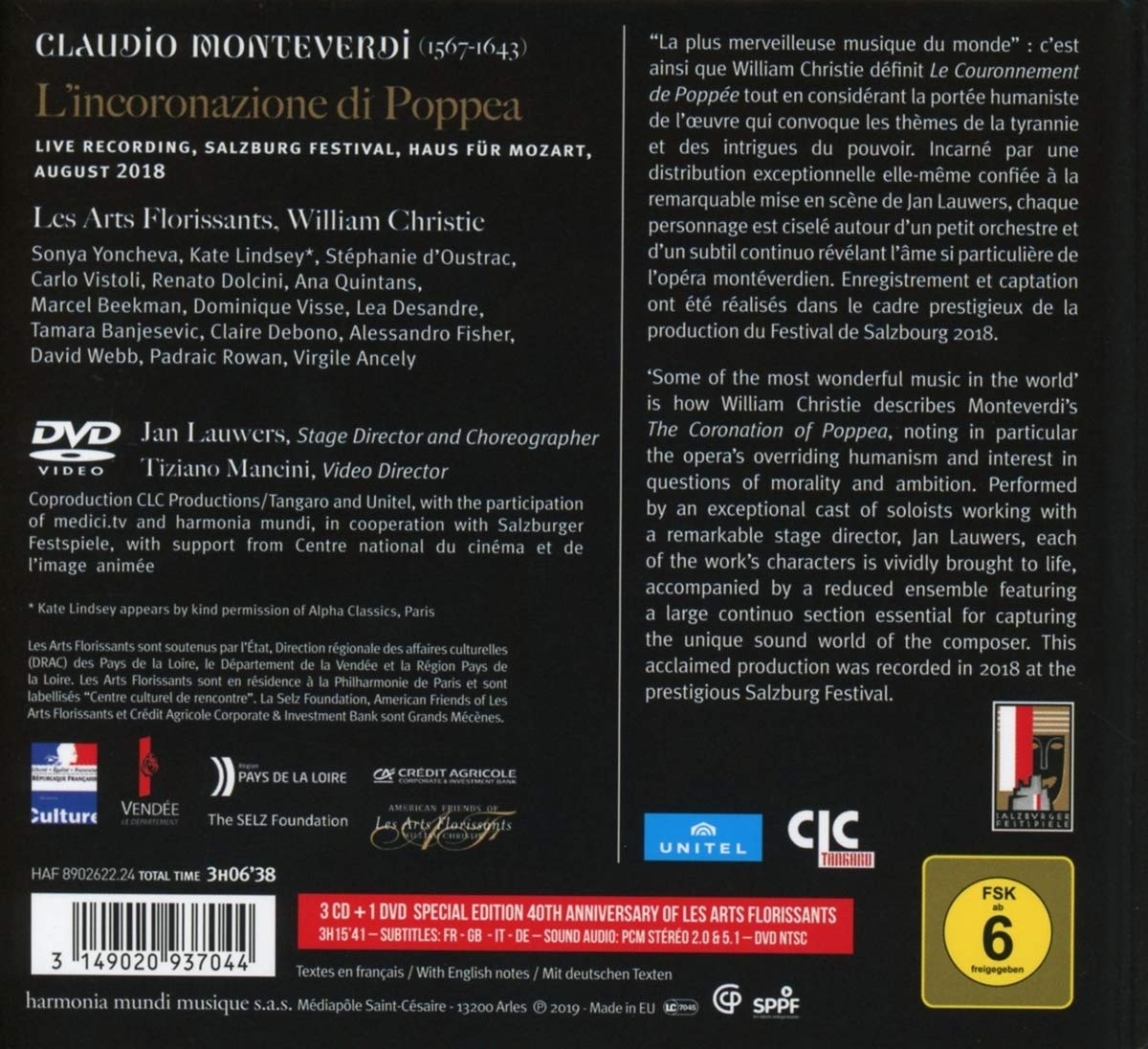 William Christie / Sonya Yoncheva 몬테베르디: 포페아의 대관식 (Monteverdi: L'incoronazione di Poppea)