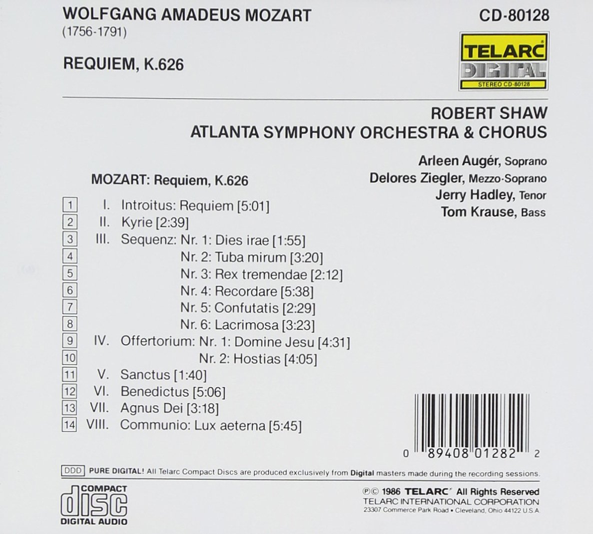 Robert Shaw 모차르트: 레퀴엠 (Mozart: Requiem in d minor, K626)