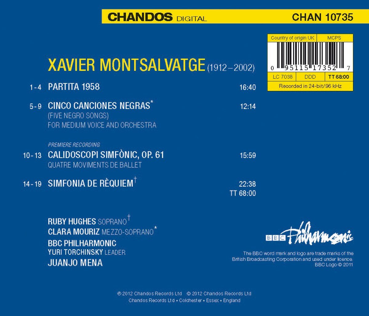 Juan Jose Mena 사비에르 몬살바헤: 관현악 작품 (Xavier Montsalvatge: Orchestral Works)