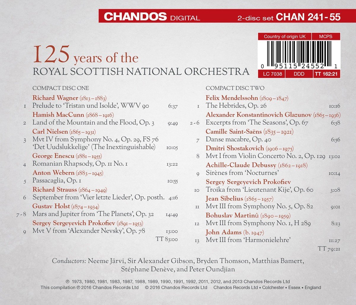 로얄 스코티쉬 내셔널 오케스트라 창립 125주년 기념 앨범 (125 Years of the Royal Scottish National Orchestra)