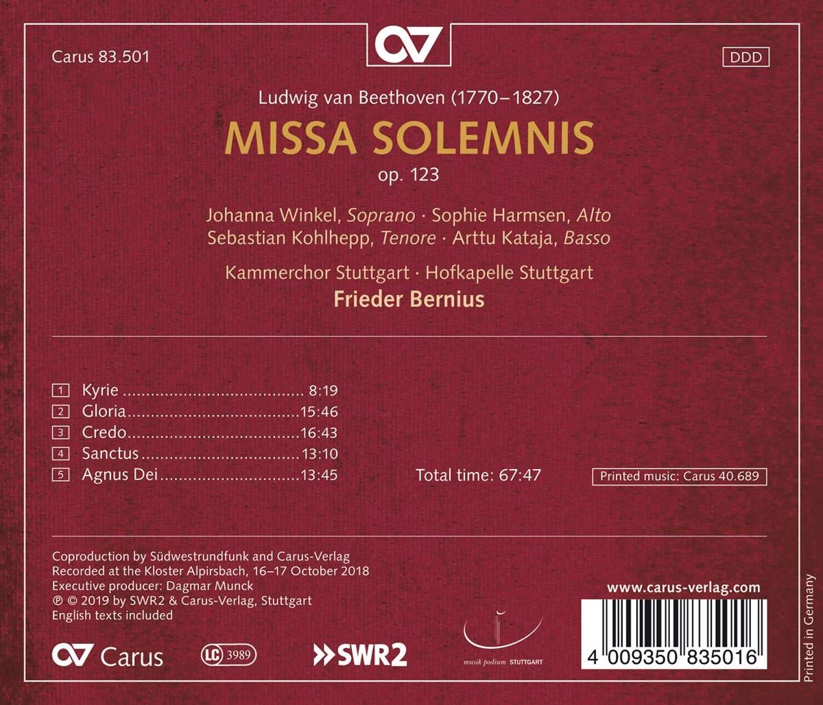 Frieder Bernius 베토벤: 장엄미사 (Beethoven: Missa Solemnis)