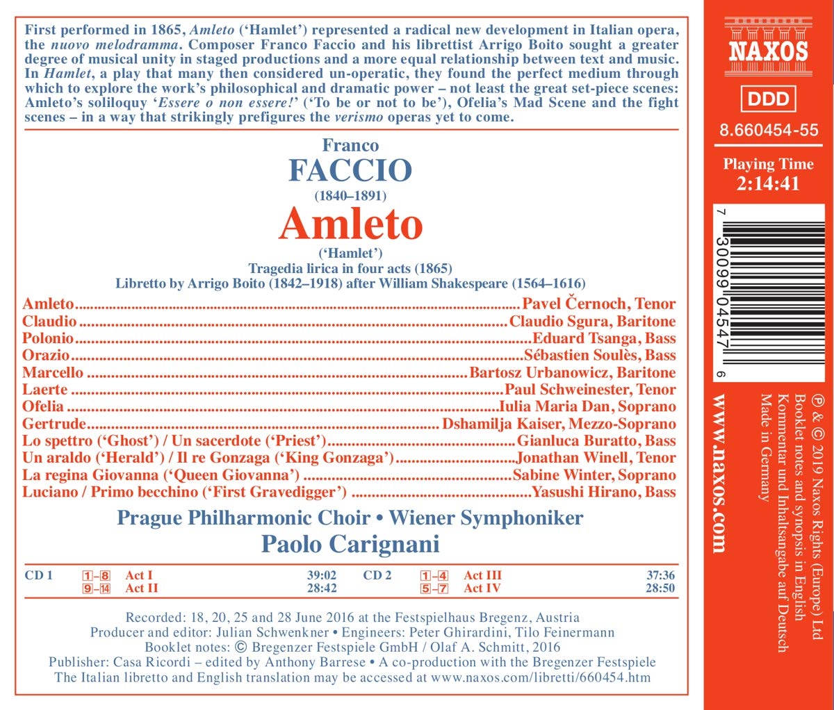 Pavel Cernoch 프랑코 파치오: 암레토 (Franco Faccio: Amleto)