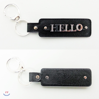 Hello Key Chain Black