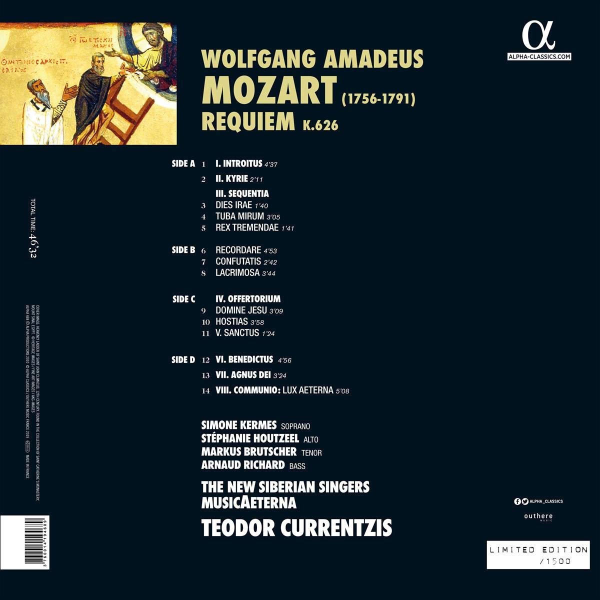 Teodor Currentzis 모차르트: 레퀴엠 - 테오도르 쿠렌치스 (Mozart: Requiem) [2LP]