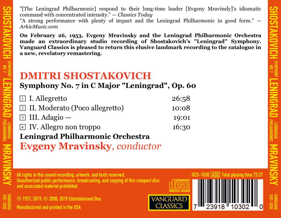 Evgeny Mravinsky 쇼스타코비치: 교향곡 7번 '레닌그라드' (Shostakovich: Symphony Op. 60)