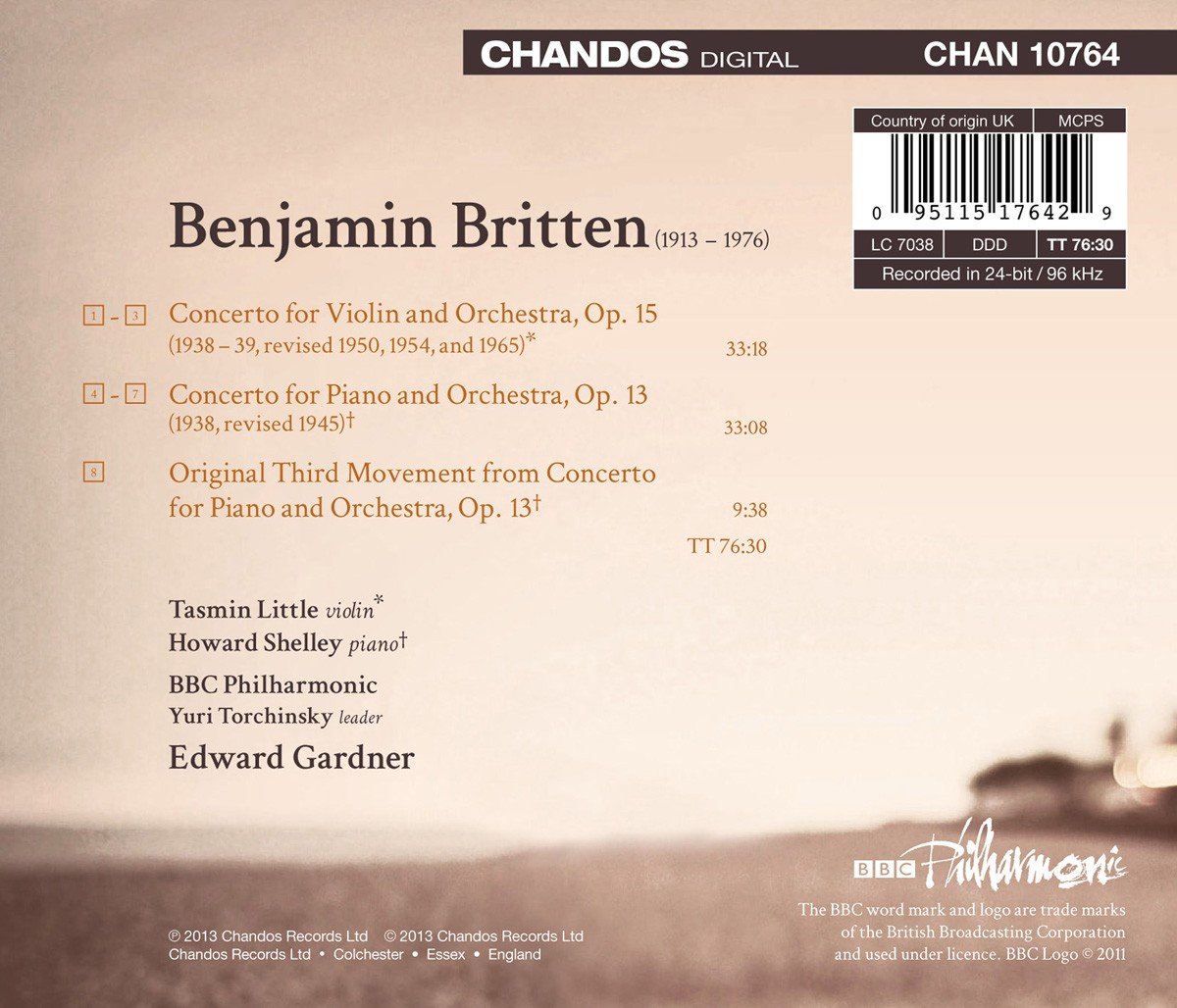 Edward Gardner 브리튼: 피아노 협주곡, 바이올린 협주곡 (Britten: Violin Concerto, Piano Concerto)