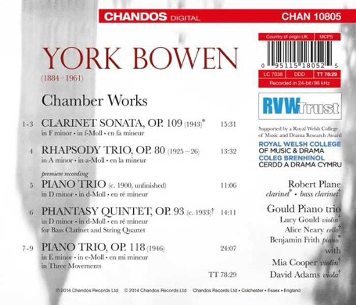Gould Piano Trio 요크 보웬 실내악 작품집 (York Bowen Chamber Works)