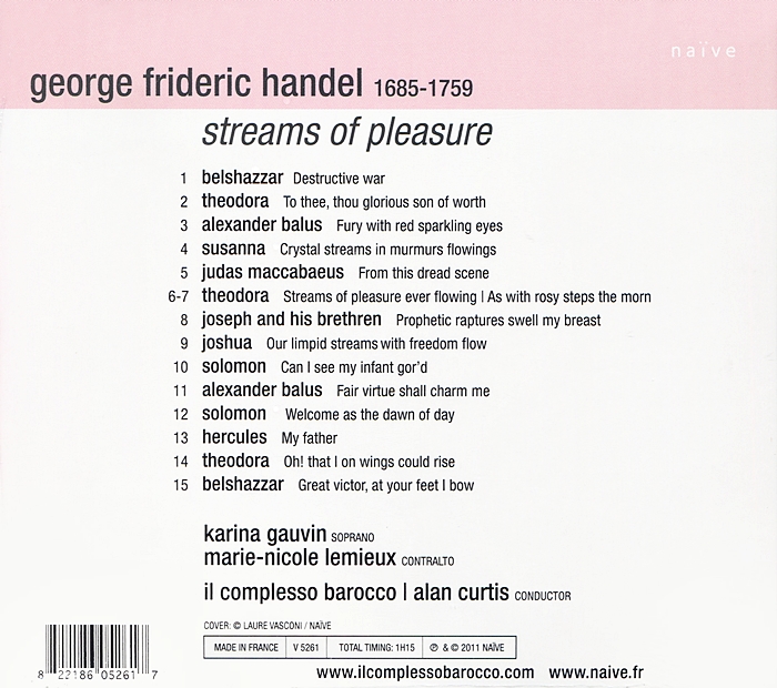 Karina Gauvin 헨델: 아리아집 기쁨의 샘물 (Handel: Streams of Pleasure)