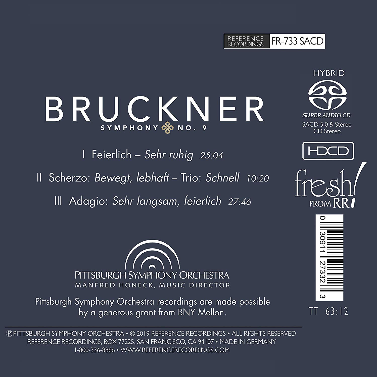 Manfred Honeck 브루크너: 교향곡 9번 (Bruckner: Symphony WAB109)