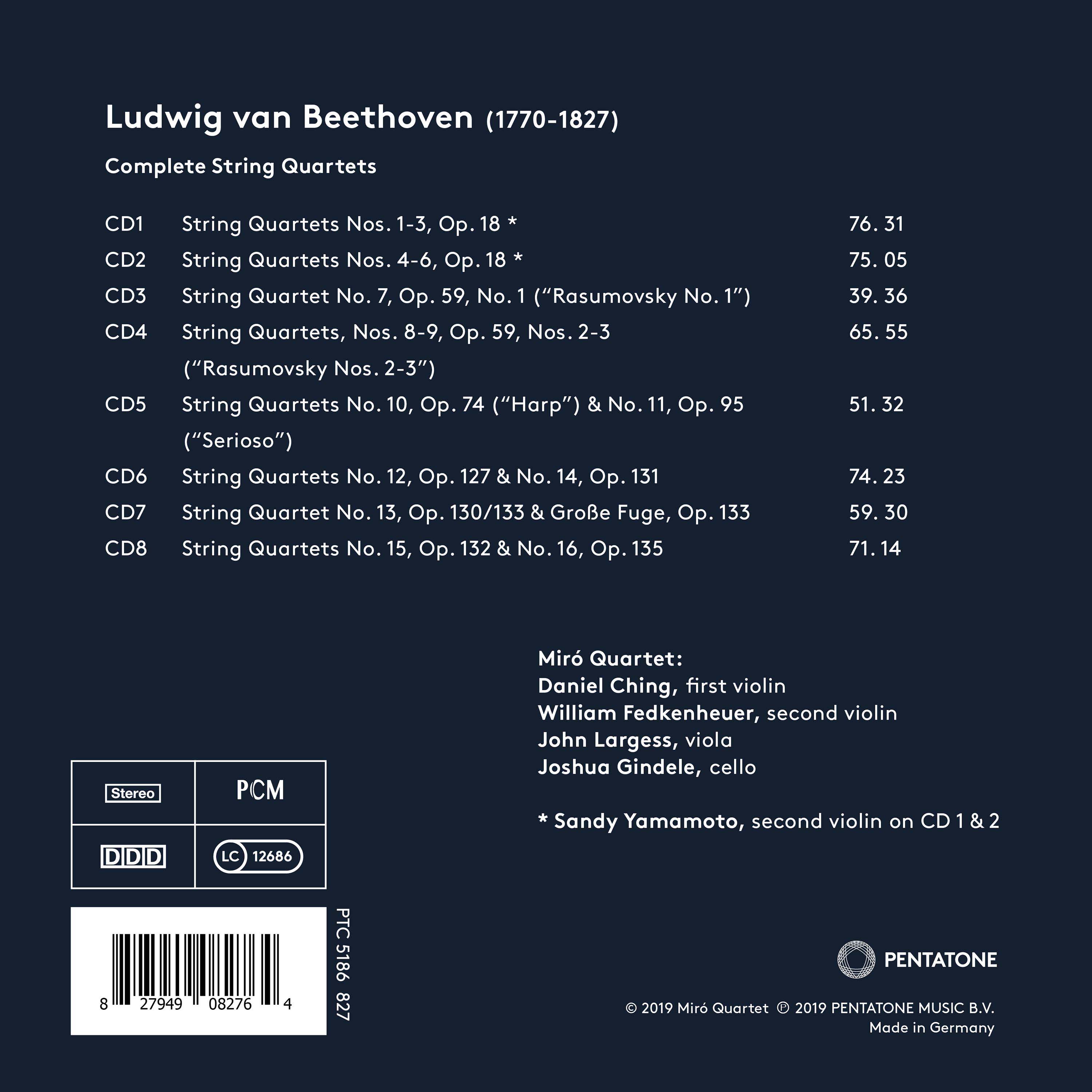 Miro Quartet 베토벤: 현악사중주 전곡집 - 미로 사중주단 (Beethoven: Complete String Quartets)