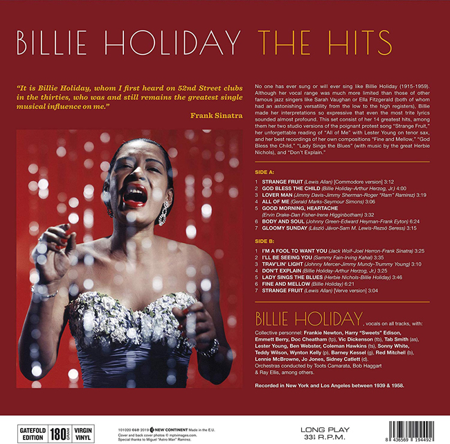 Billie Holiday - The Hits 빌리 홀리데이 1939-1958 히트곡 모음집 [LP]