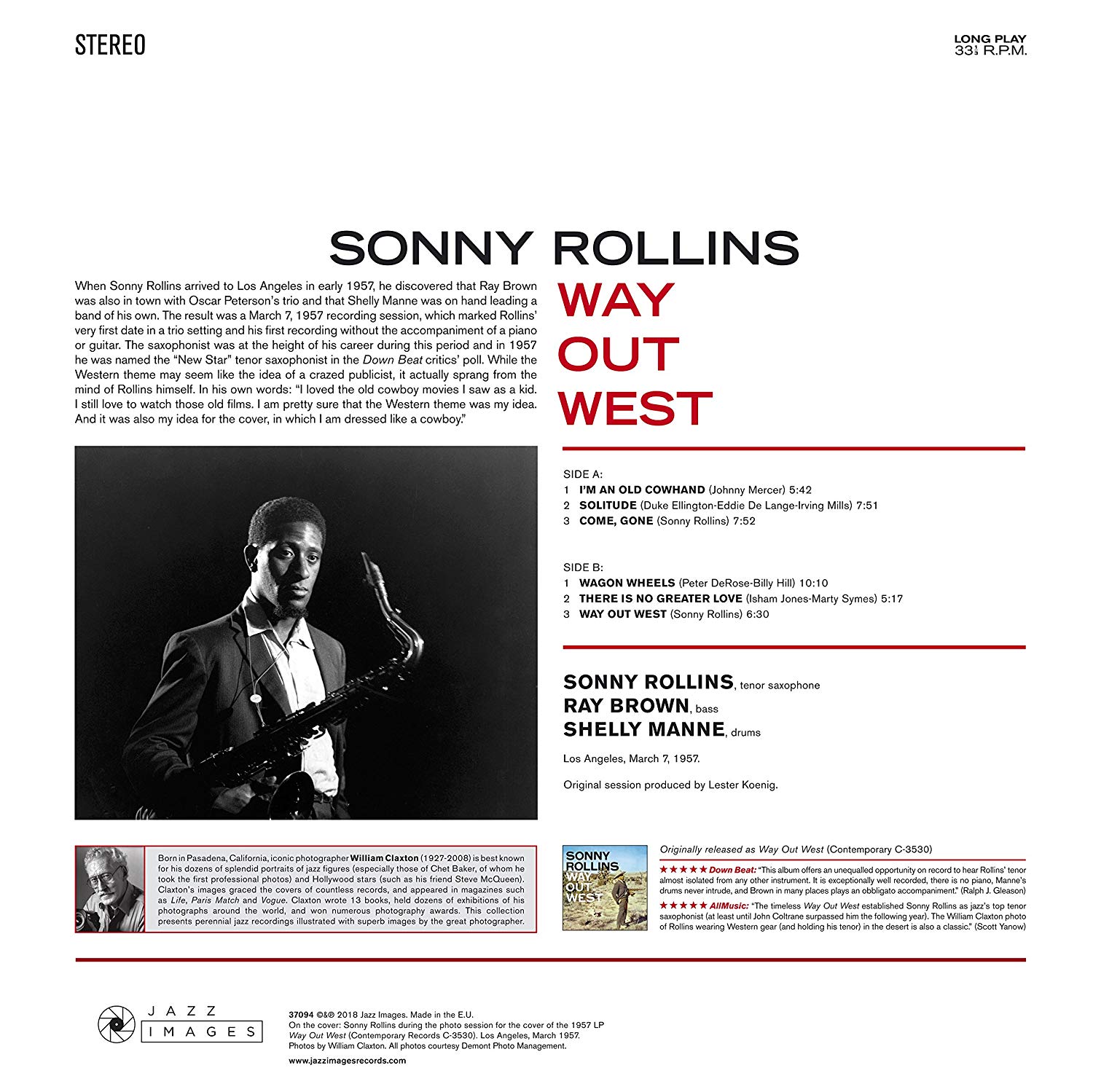 Sonny Rollins (소니 롤린스) - Way Out West [LP]