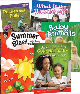 Learn-At-Home: Summer Stem Bundle with Parent Guide Grade K (Spanish Language Support): 5-Book Set