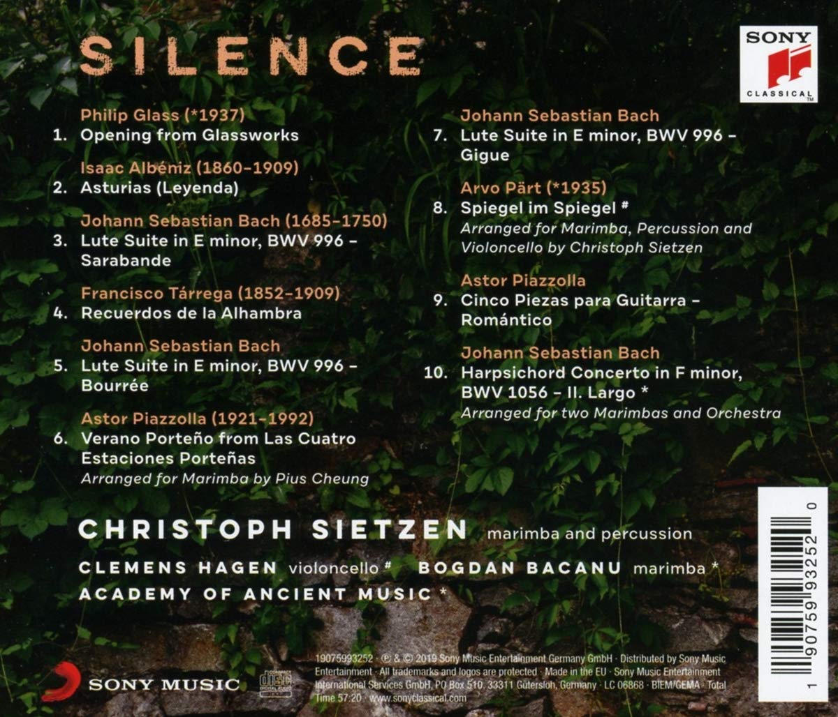 Christoph Sietzen 크리스토프 시에첸 마림바 연주집 (Silence)