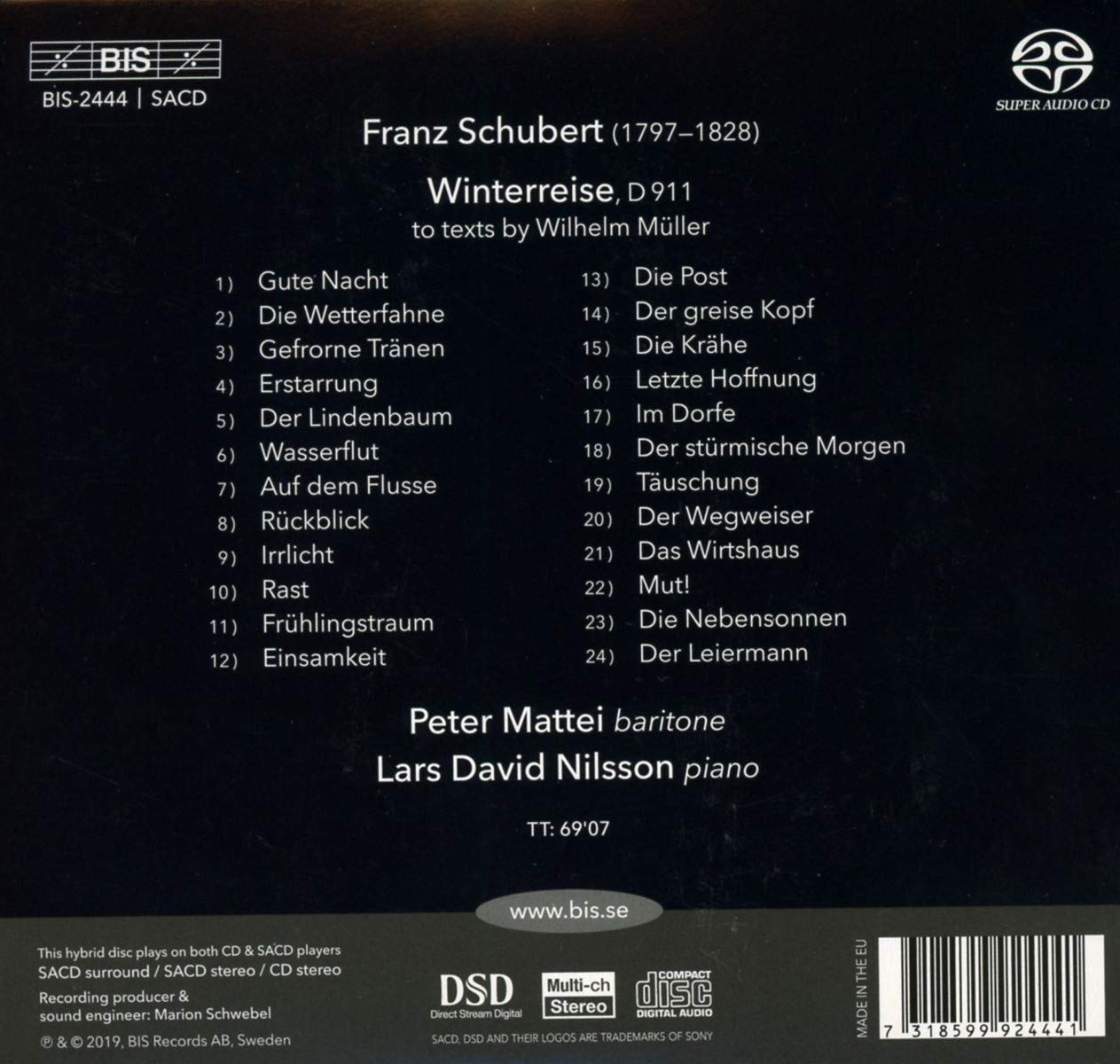 Peter Mattei 슈베르트: 겨울나그네 - 페터 마테이 (Schubert: Winterreise)