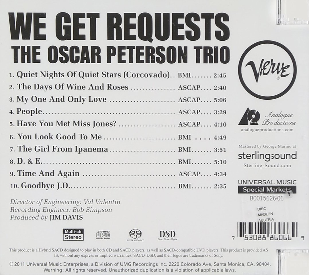 Oscar Peterson Trio (오스카 피터슨 트리오) - We Get Requests 