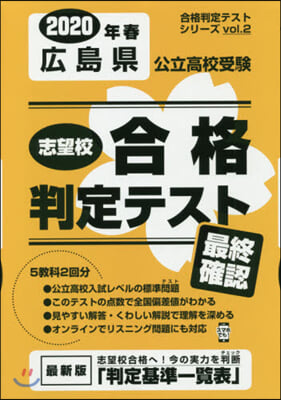 ’20 春 廣島縣公立高校受驗最終確認