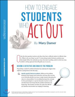 How to Engage Students Who Act Out Quick Reference Guide