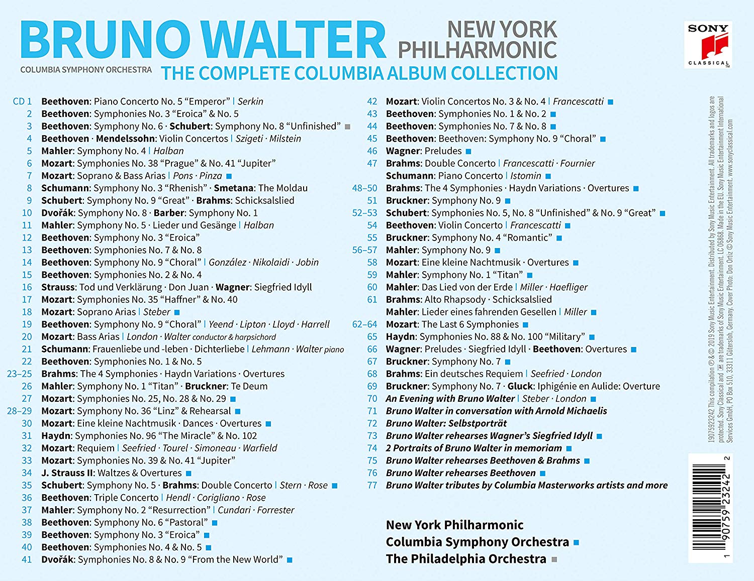 브루노 발터 컬럼비아 레코드 녹음 전집 (Bruno Walter - The Complete Columbia Album Collection)