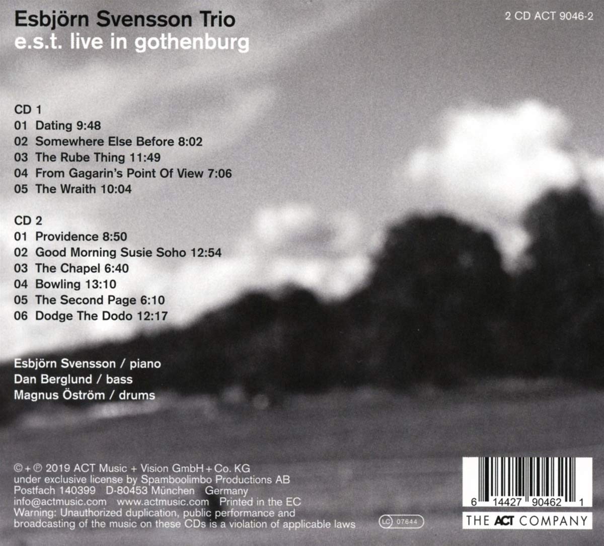 Esbjorn Svensson Trio (에스비외른 스벤손 트리오) - E.S.T. live in Gothenburg