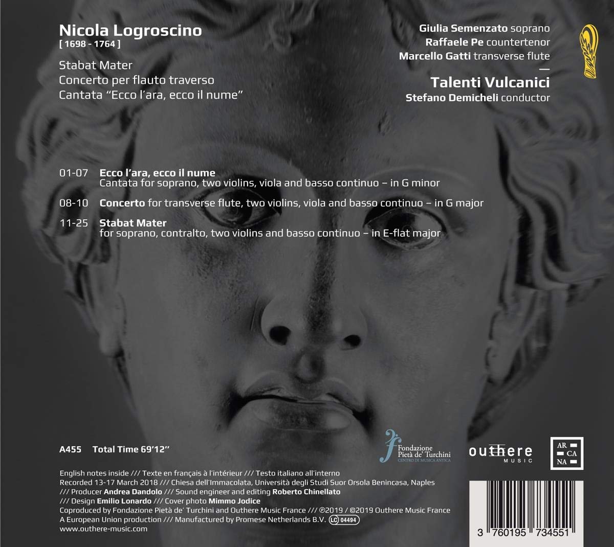 Stefano Demicheli 니콜라 로그로시노: 스타바트 마테르, 플루트 협주곡 외 (Nicola Logroscino: Stabat Mate, Concerto Per Flauto, Cantata)