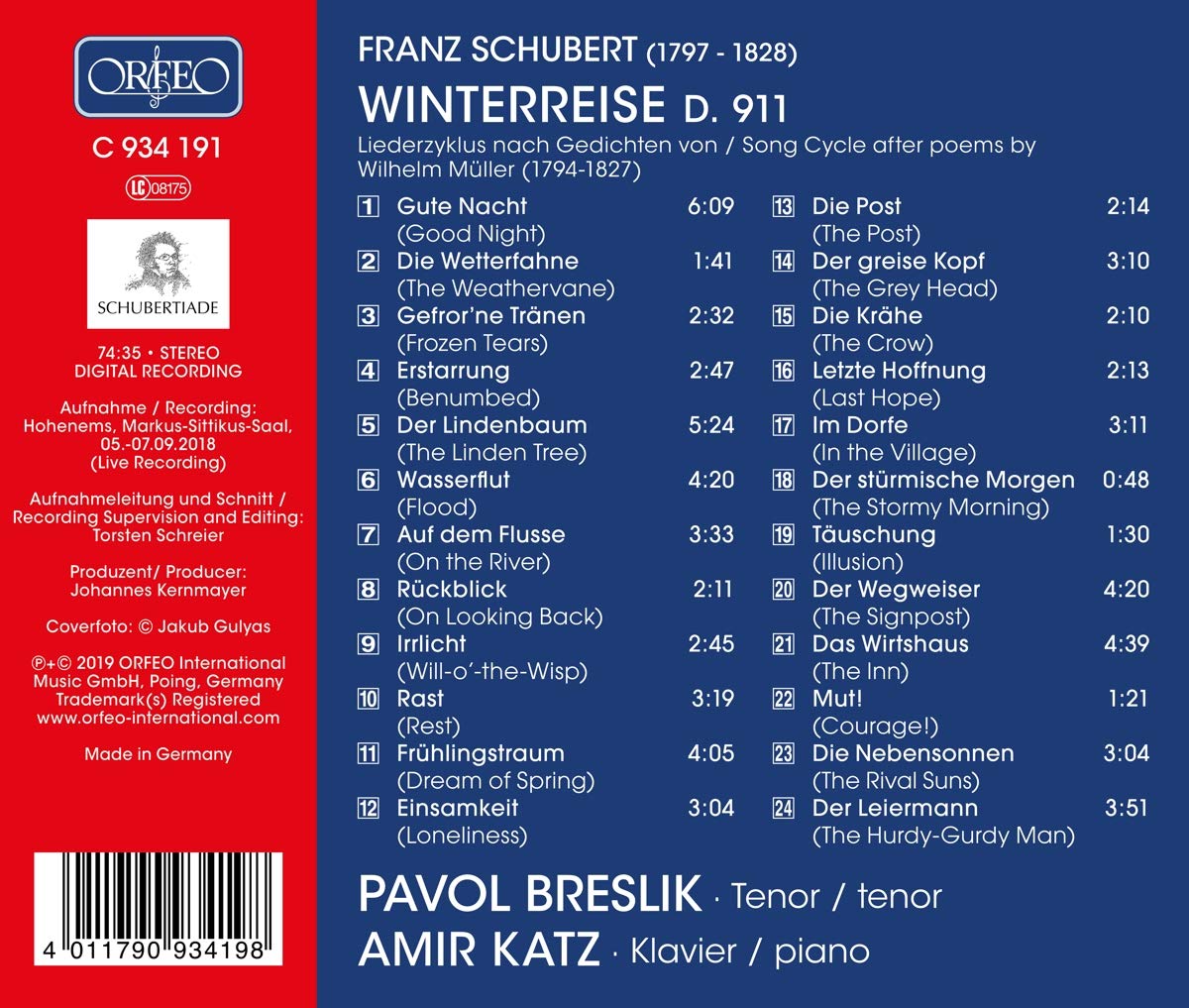 Pavol Breslik 슈베르트: 겨울나그네 (Schubert: Winterreise)