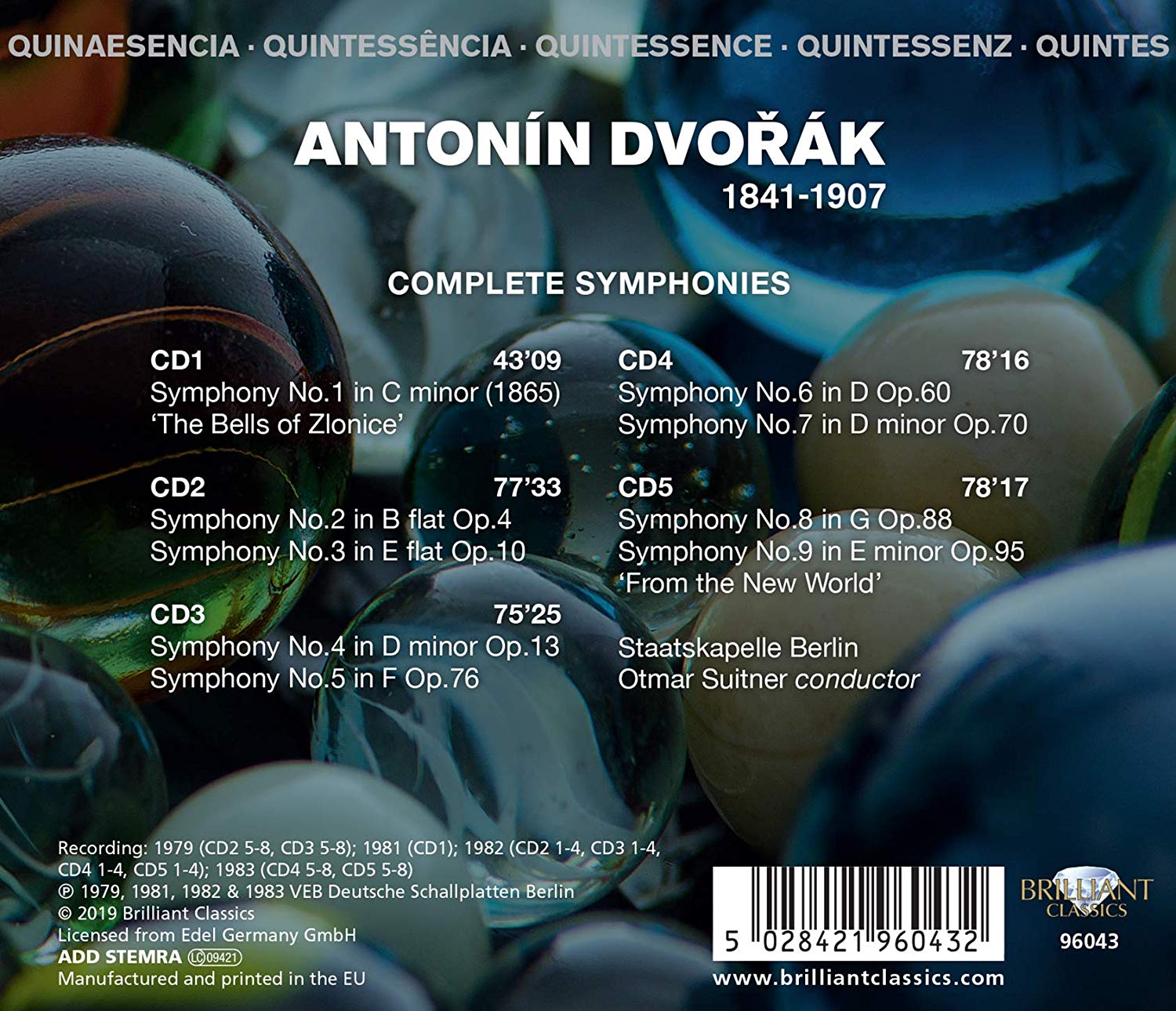 Otmar Suitner 드보르작: 교향곡 전집 (Dvorak: Complete Symphonies)