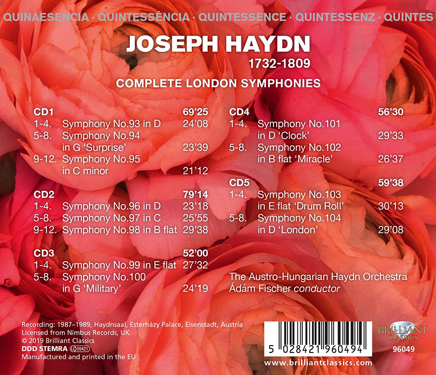 Adam Fischer 하이든: 런던 교향곡 전집 (Haydn: Complete London Symphonies)