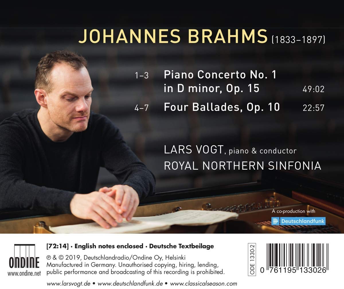 Lars Vogt 브람스: 피아노 협주곡 1번, 4개의 발라드 (Brahms: Piano Concerto Op. 15, Four Ballades)