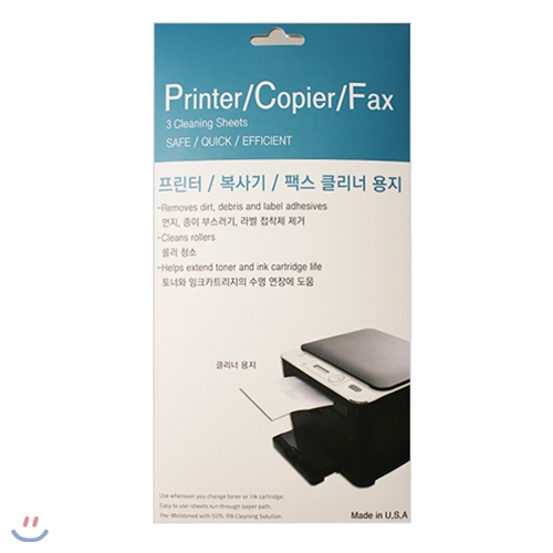 프린터 & 복사기 & 팩스 전문 클리너 용지 K2-PCFF5 (프린터 청소 / 부직포 재질 / 수명연장)