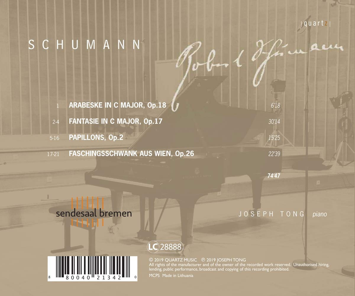 Joseph Tong 슈만: 아라베스크, 환상곡, 나비, 빈의 사육제 (Schumann: Works for Piano)
