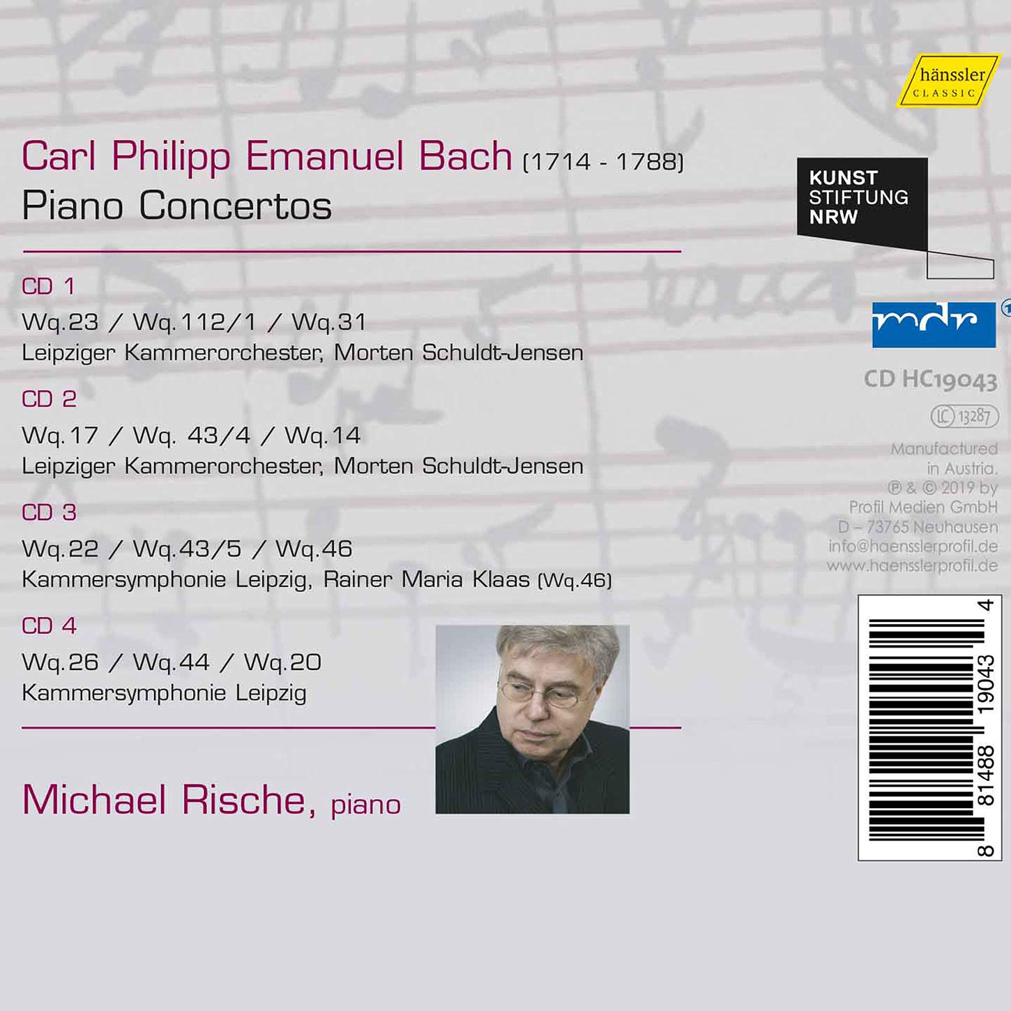 Michael Rische 칼 필립 엠마누엘 바흐: 건반 협주곡 (C.P.E. Bach: Piano Concertos)