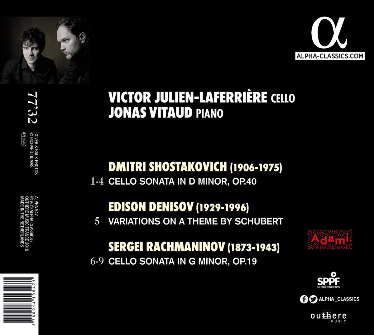 Victor Julien-Laferriere 라흐마니노프 / 쇼스타코비치: 첼로 소나타 외 (Shostakovich / Rachmaninoff: Cello Sonatas)