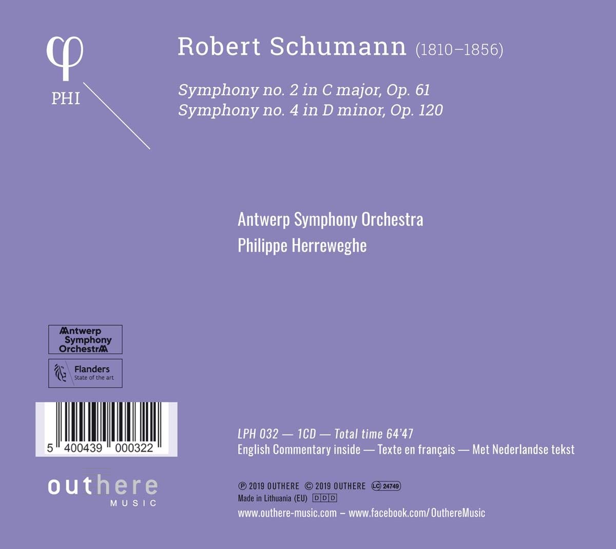 Philippe Herreweghe 슈만: 교향곡 2, 4번 (Schumann: Symphonies Op. 61, 120)