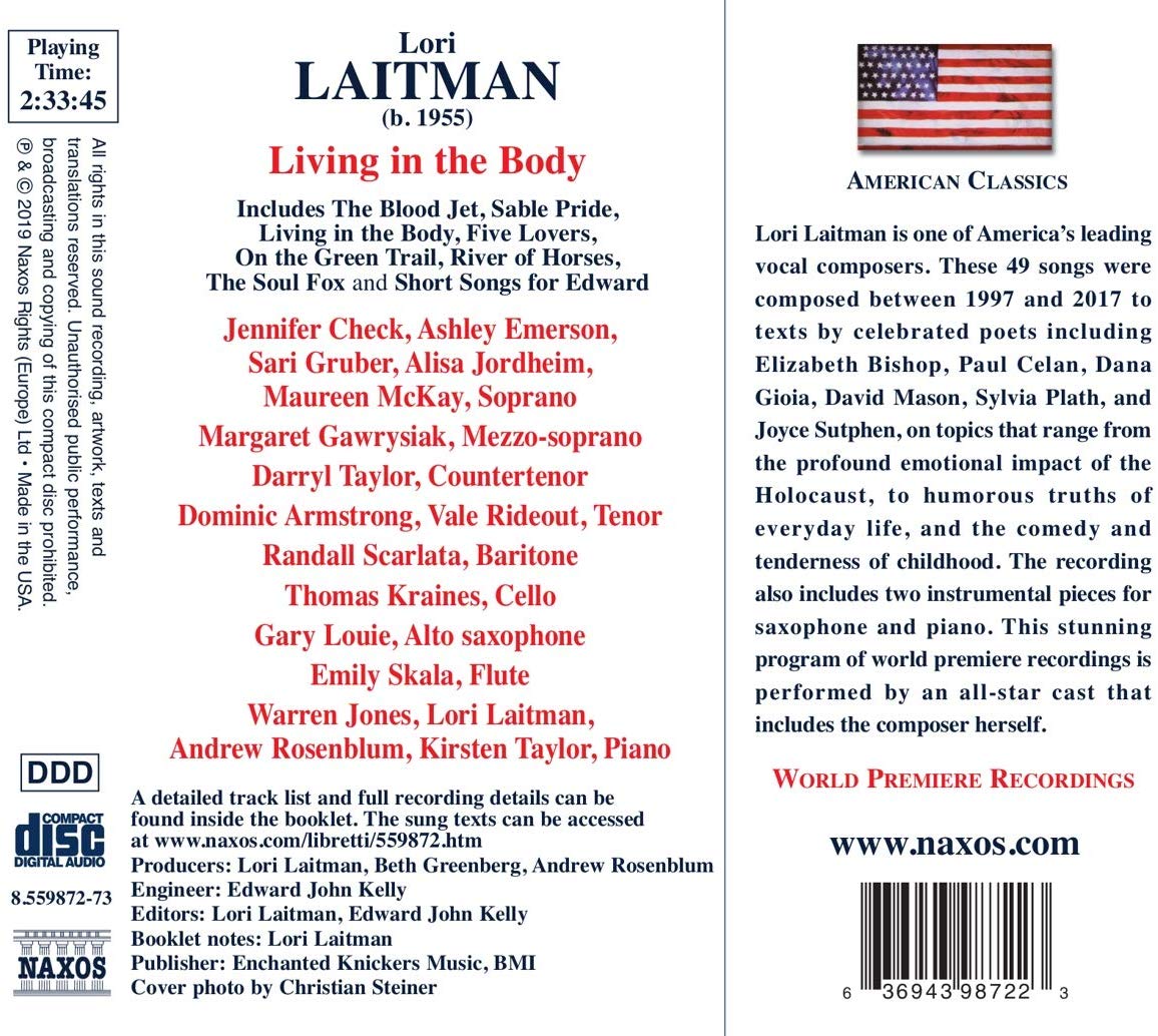 로리 레이트먼: 가곡집 (Living in the Body - Songs of Lori Laitman)