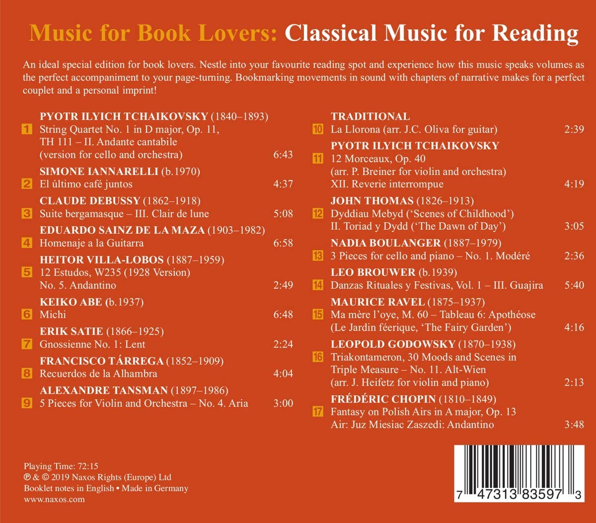 독서를 위한 클래식 음악 (Music for Book Lovers: Classical Music for Reading)