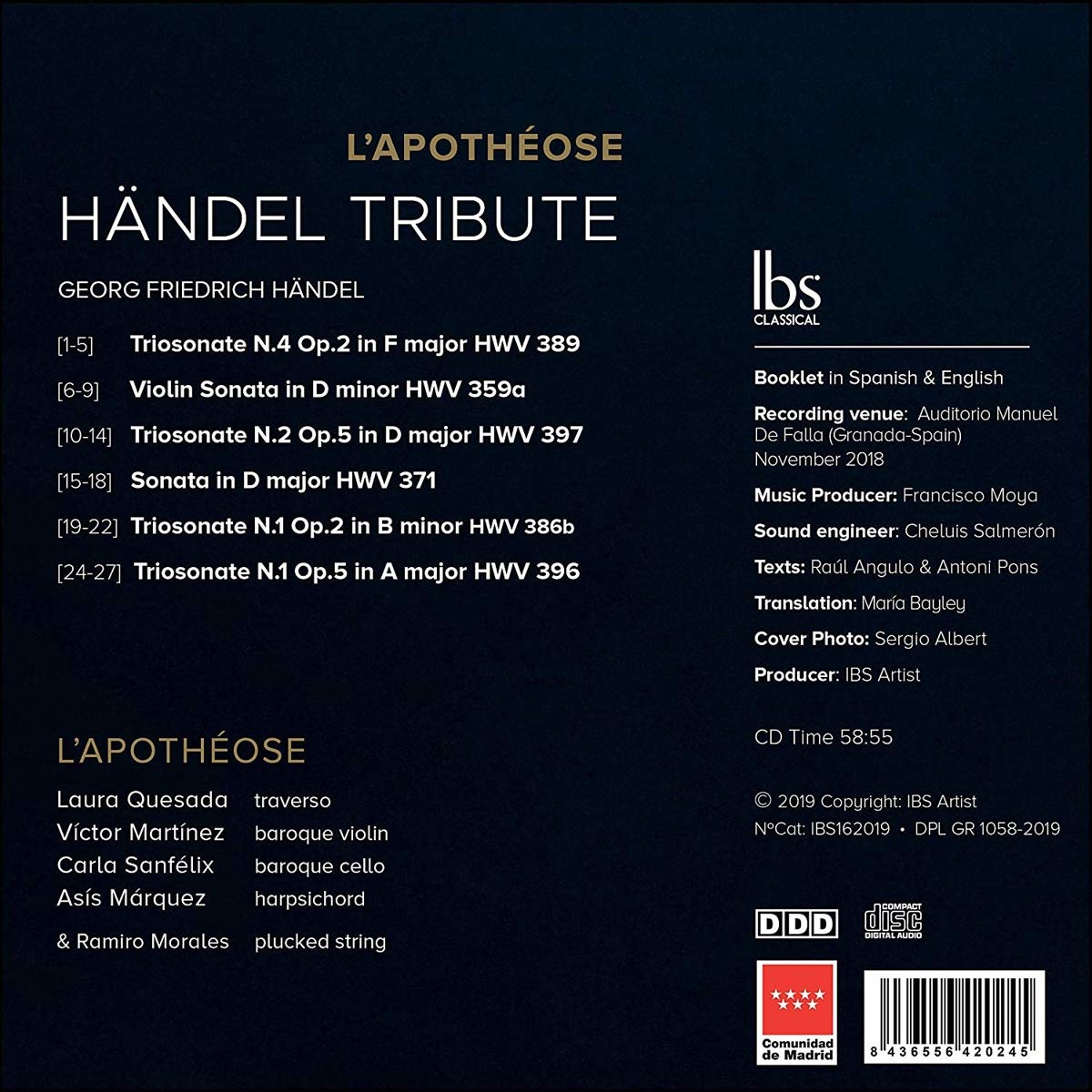 Ensemble L'Apotheose 헨델: 트리오 소나타, 바이올린 소나타, 플루트 소나타 (Handel: Triosonaten)