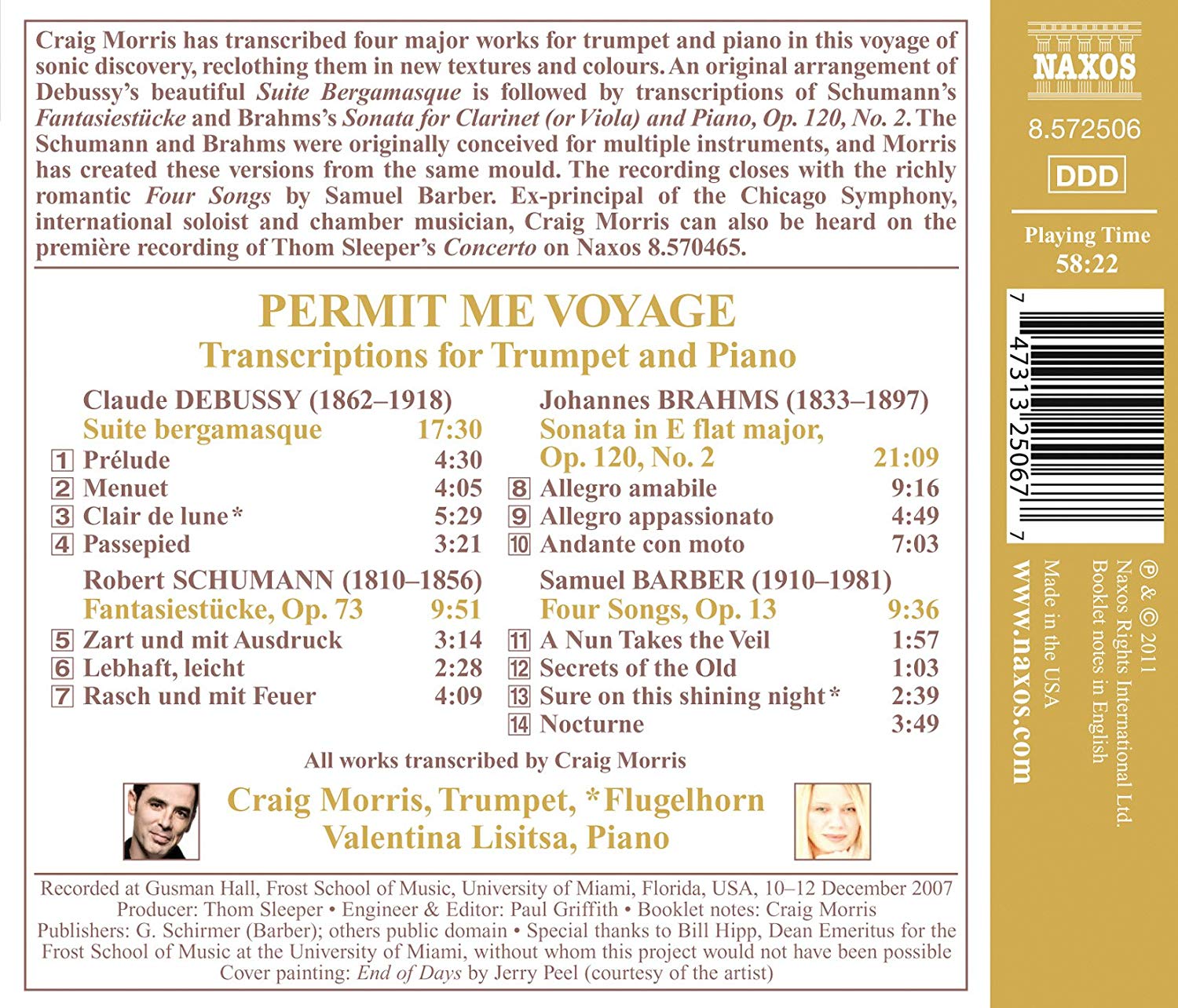 Craig Morris / Valentina Lisitsa 트럼펫과 피아노를 위한 편곡집 (Transcriptions for Trumpet)