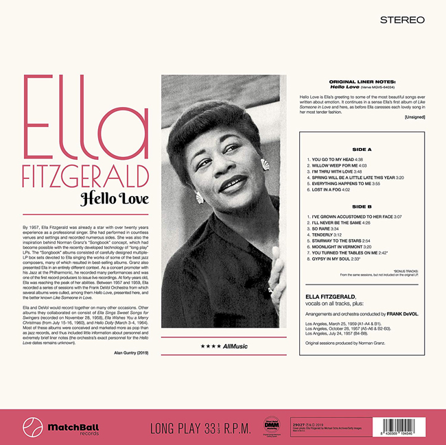 Ella Fitzgerald (엘라 피츠제럴드) - Hello Love [LP]