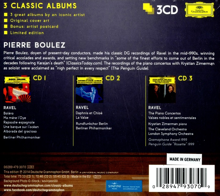 피에르 불레즈 라벨 연주 모음집 (Pierre Boulez Three Classic Albums)