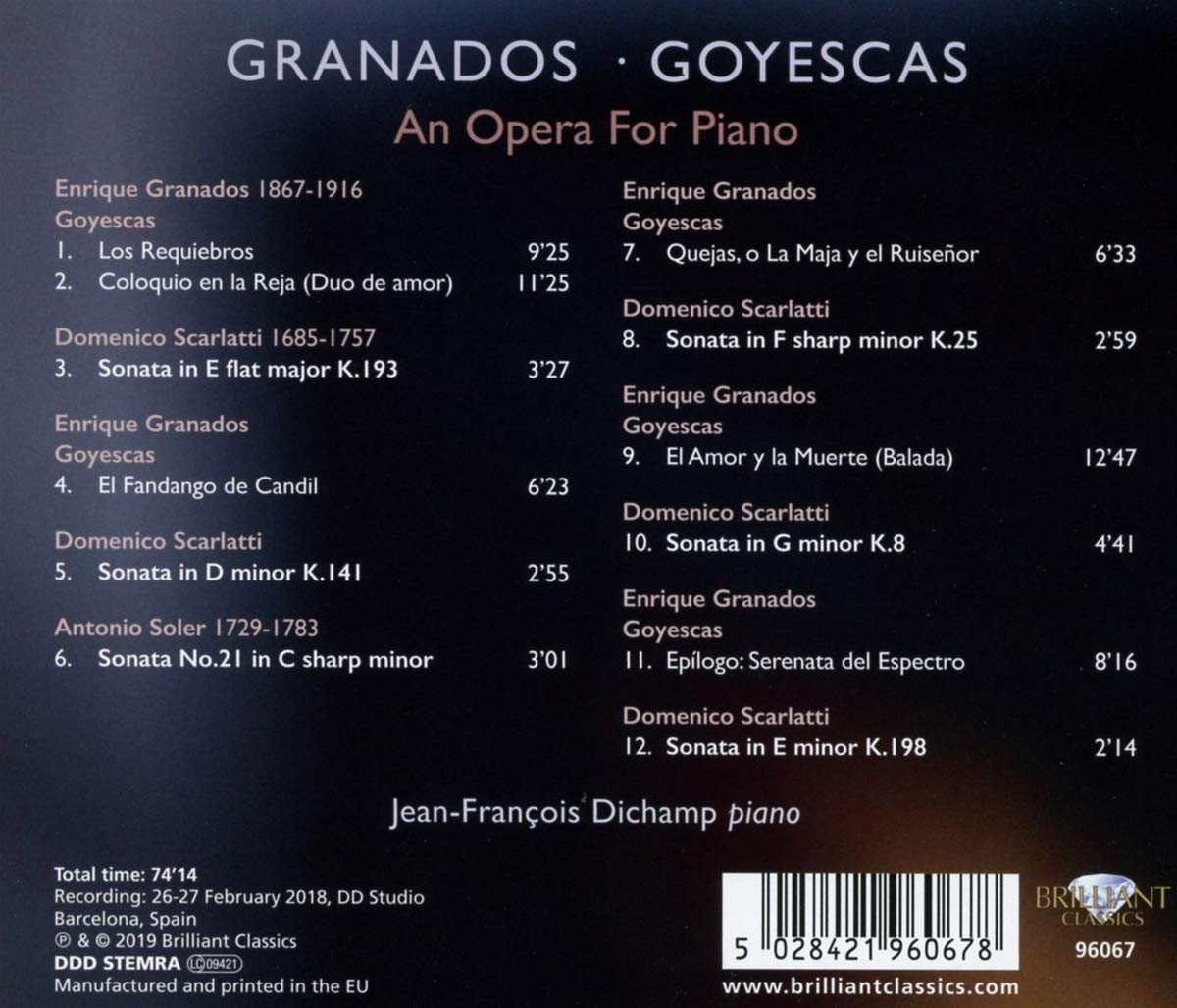 Jean-Francois Dichamp 엔리케 그라나도스: 고예스카스 외 (Granados: Goyescas - An Opera for Piano)