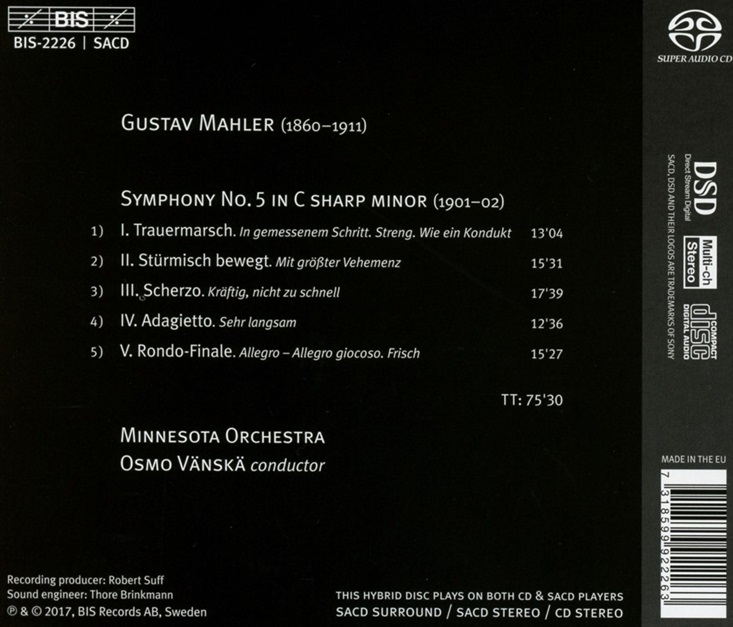 Osmo Vanska 말러: 교향곡 5번 - 오스모 벤스케 (Mahler: Symphony No.5)