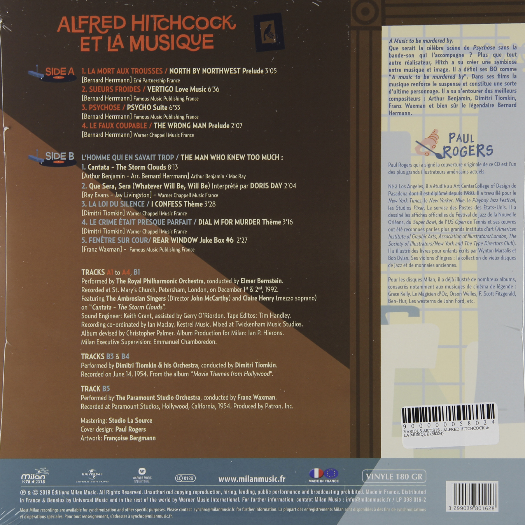알프레드 히치콕 영화 속 음악 모음집 (Alfred Hitchcock Et La Musique) [LP]