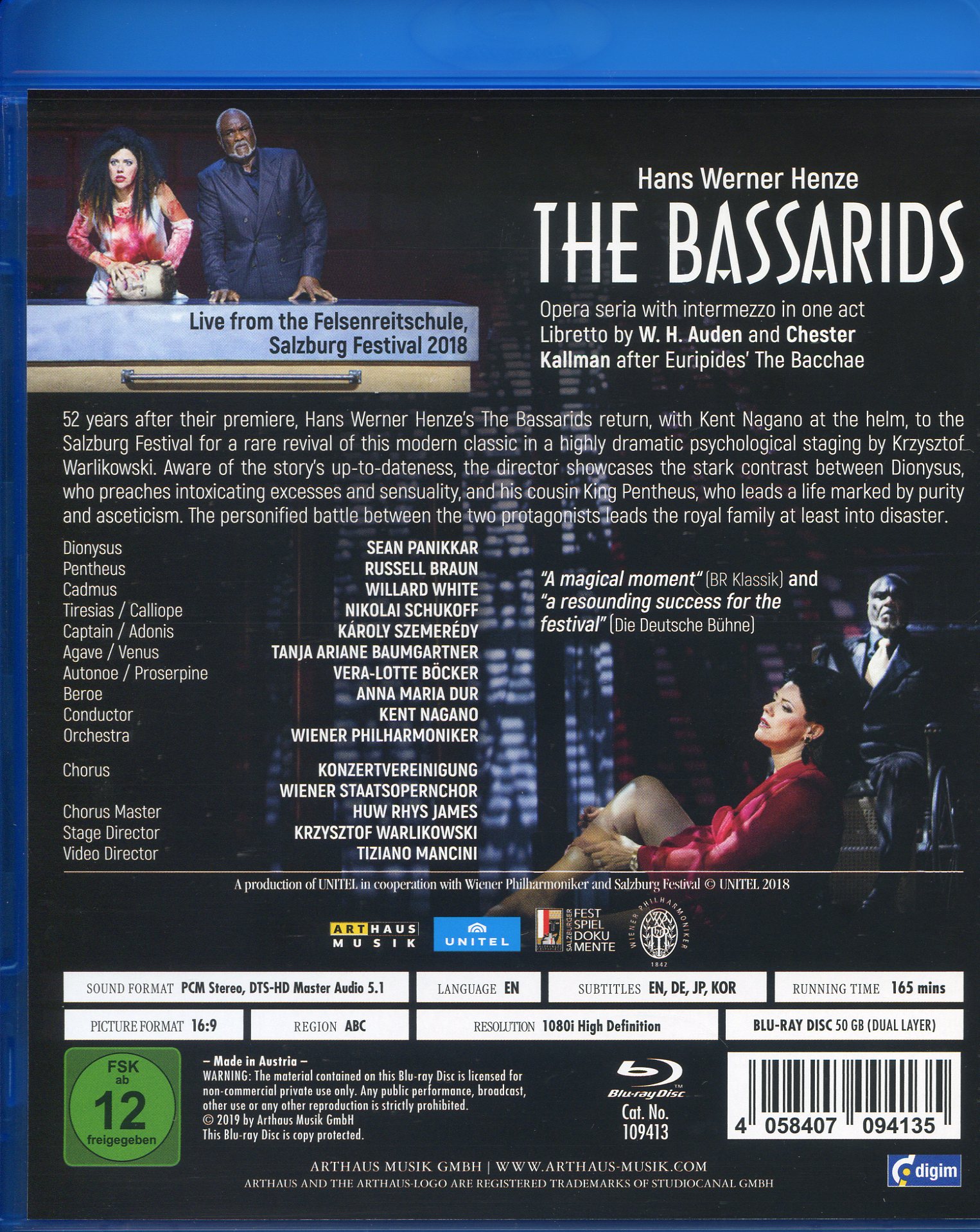 Kent Nagano 한스 베르너 헨체: 오페라 `바사리드` (Hans Werner Henze: The Bassarids)