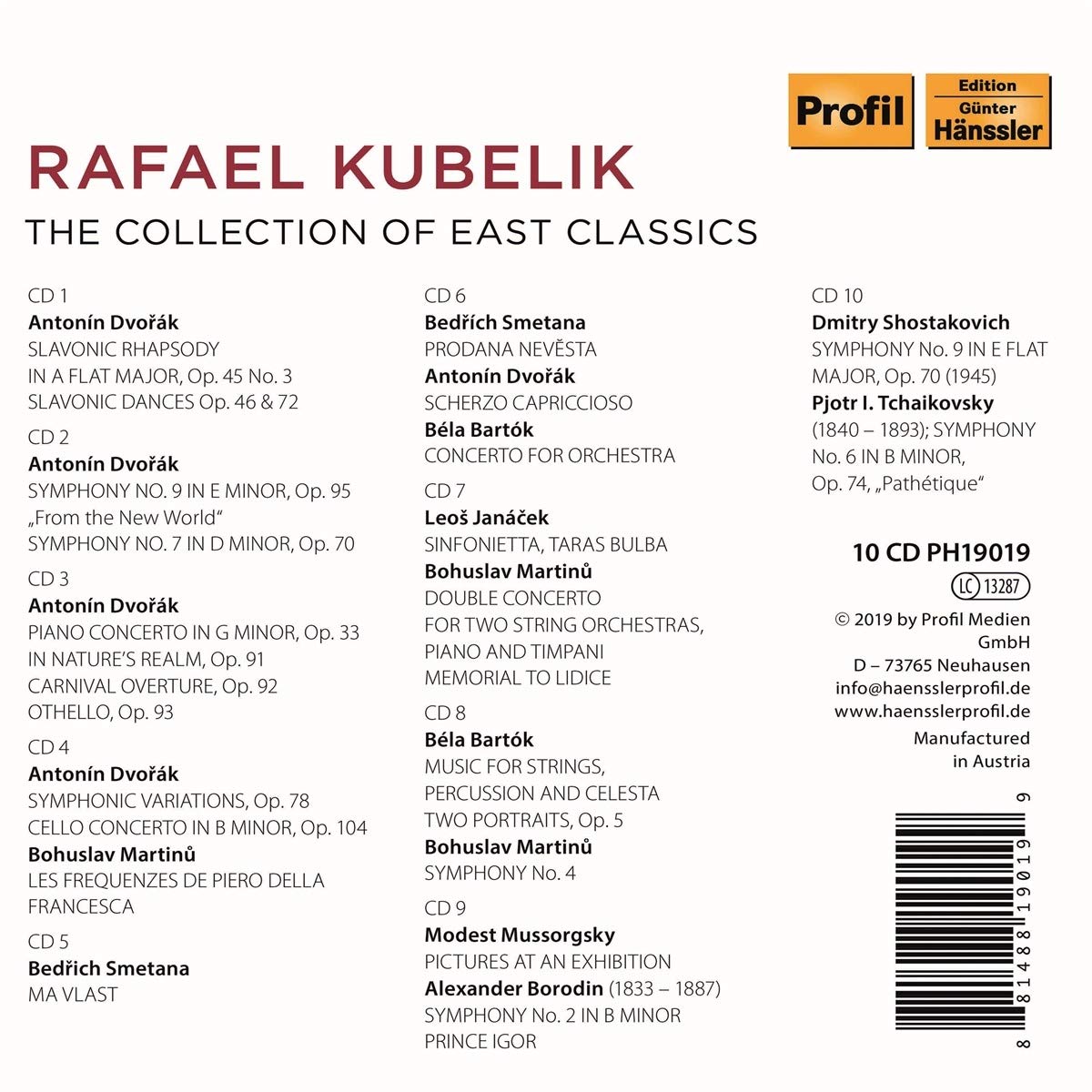 라파엘 쿠벨릭 초기 레코딩 모음집 (Rafael Kubelik - The Collection of East Classics)