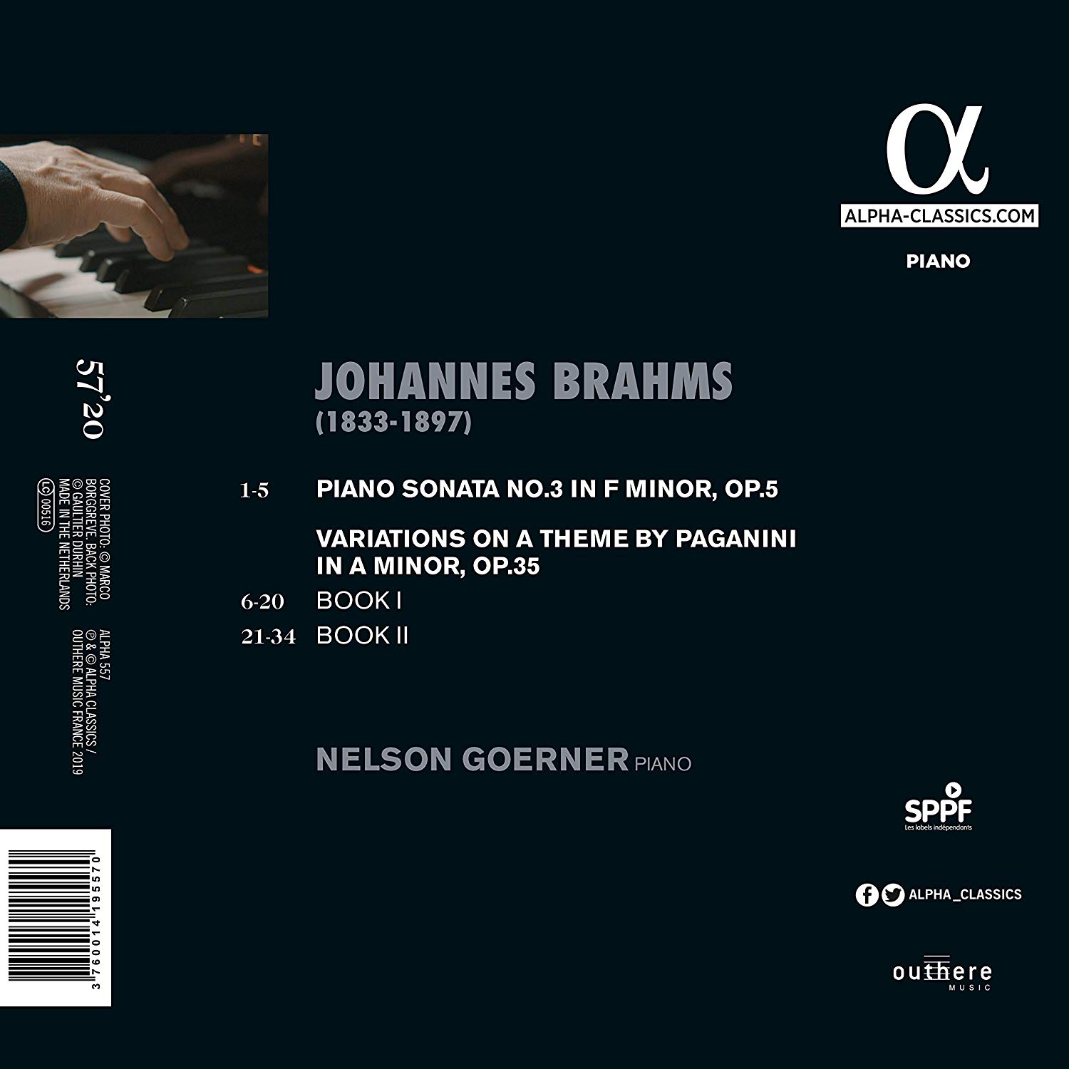 Nelson Goerner 브람스: 피아노 소나타 3번, 파가니니 주제에 의한 변주곡 (Brahms: Sonata Op. 5, Variations of a Theme by Paganini)