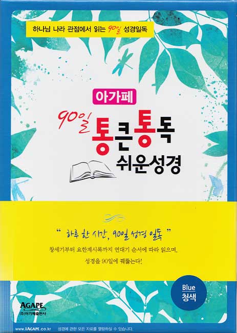 아가페 90일 통큰통독 쉬운성경(대,단본,무지퍼,색인,청색)