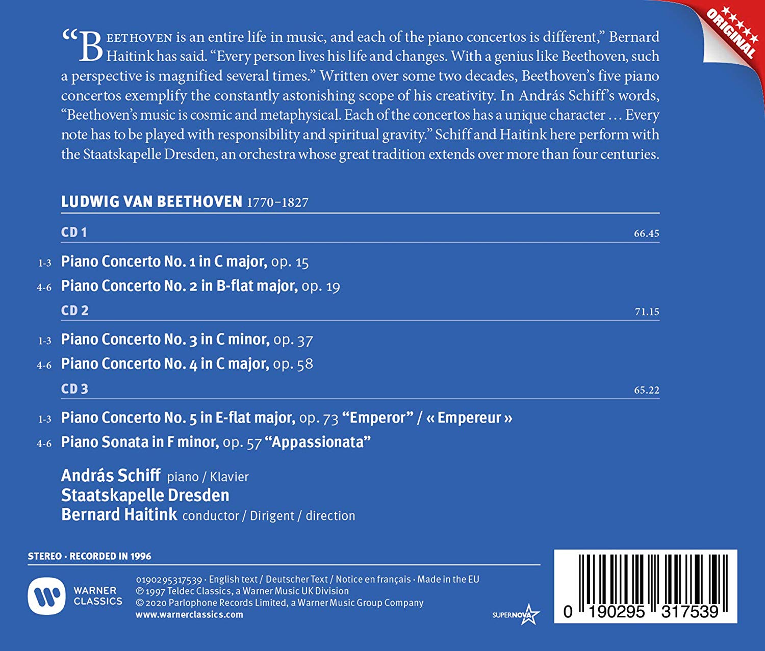 Andras Schiff / Bernard Haitink 베토벤: 피아노 협주곡 전곡 (Beethoven: The Piano Concertos)