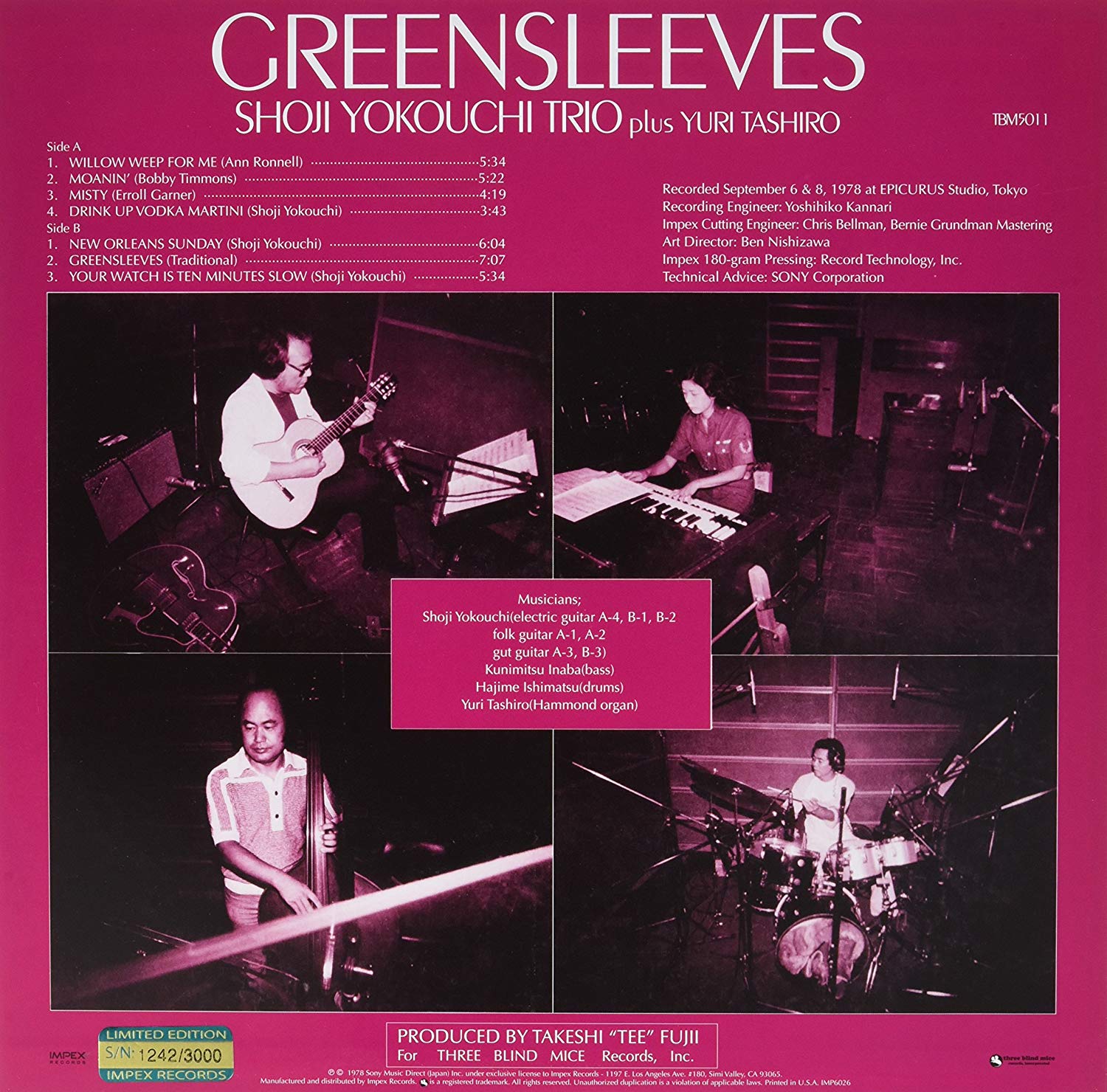 Shoji Yokouchi Trio (쇼지 요코우치 트리오) - Greensleeves [LP]